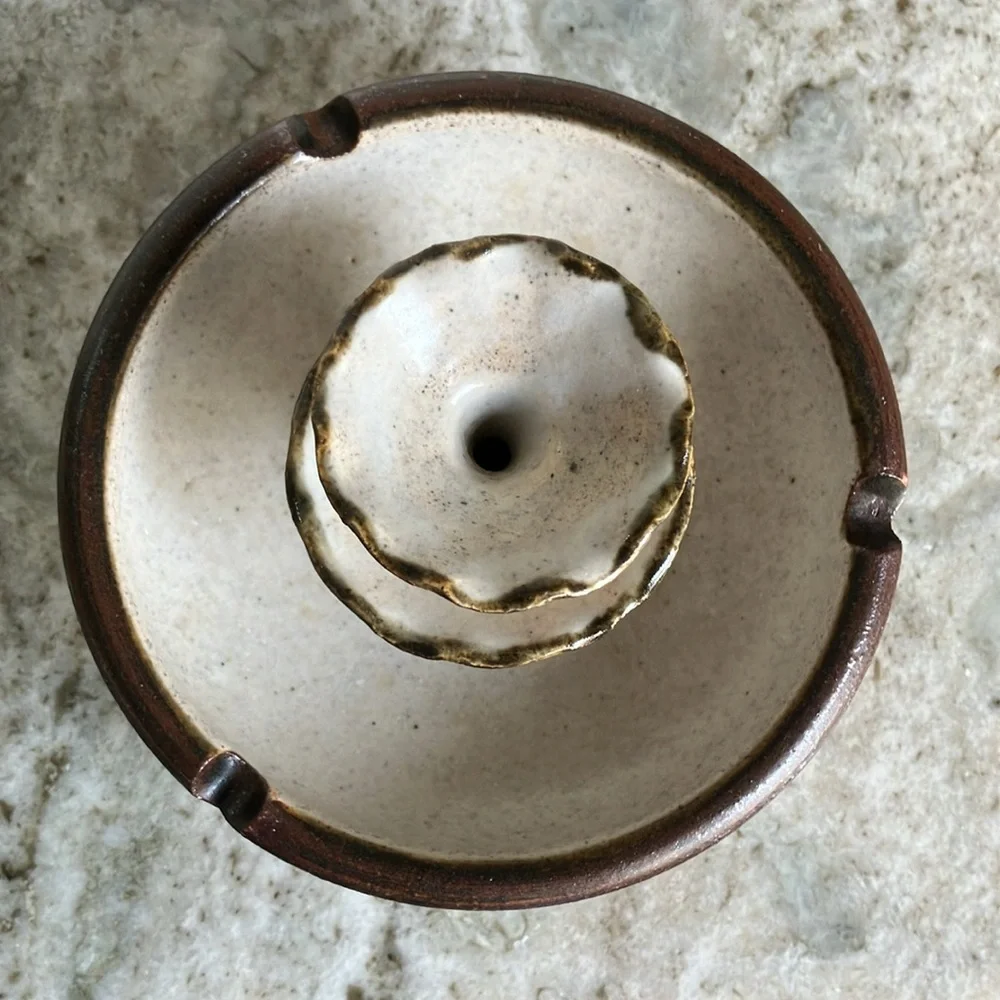 Vintage Stoneware Pottery Ash Tray/Incense Holder/Trinket Dish